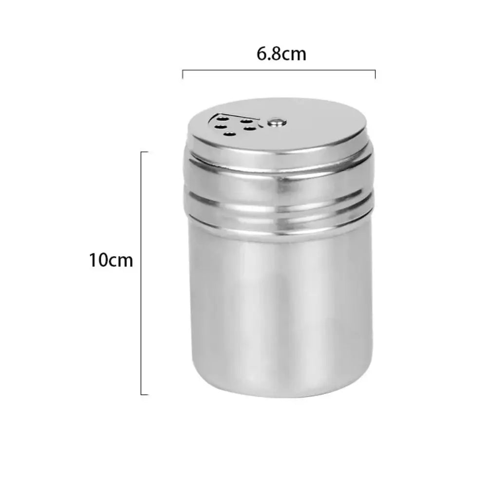 Multi-purpose Stainless Steel Seasoning Jar Salt Sugar Bottle Rotating Cover
