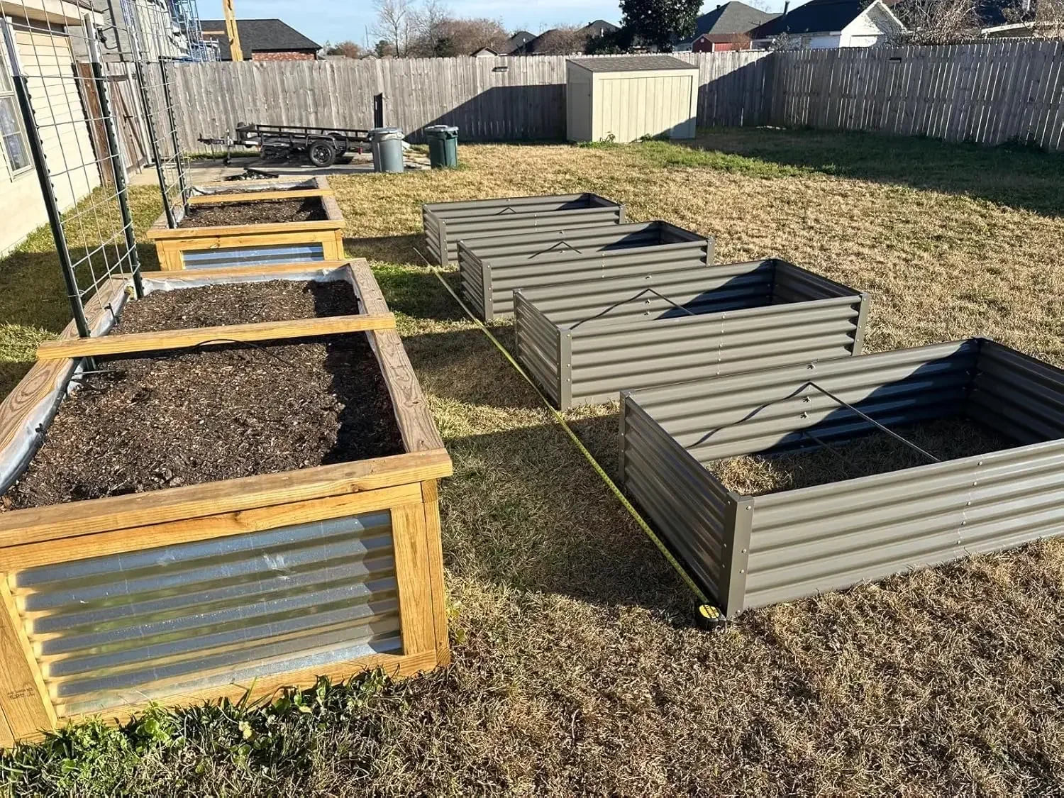 6X3X1.5 ft Rectangular Metal Planter Box for Planting Vegetables Flowers Herb,