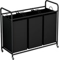 3-Bag Laundry Basket with Rolling Wheels, 35.6 Gal(135 L)