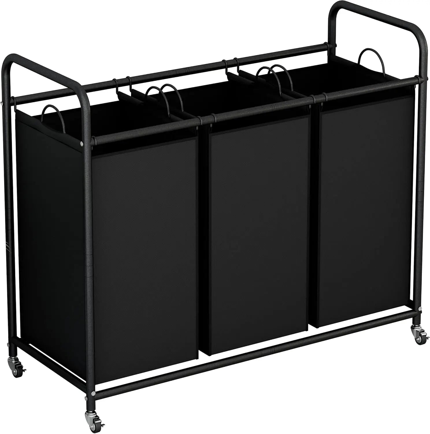 3-Bag Laundry Basket with Rolling Wheels, 35.6 Gal(135 L)