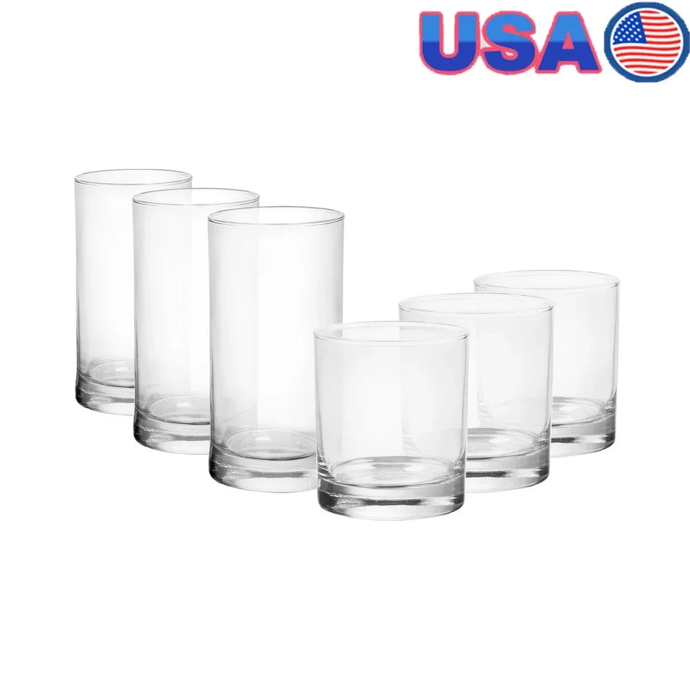 12 Piece Clear Drinkware Set Versatile Tableware