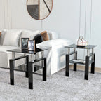 2-piece set, modern tempered glass coffee table