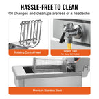 12L Electric Deep Fryer w/Dual Baskets