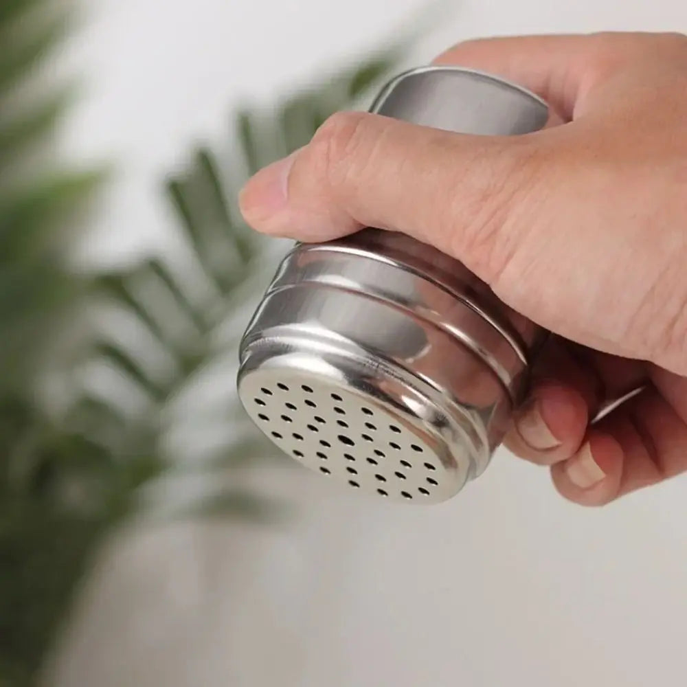 Multi-purpose Stainless Steel Seasoning Jar Salt Sugar Bottle Rotating Cover