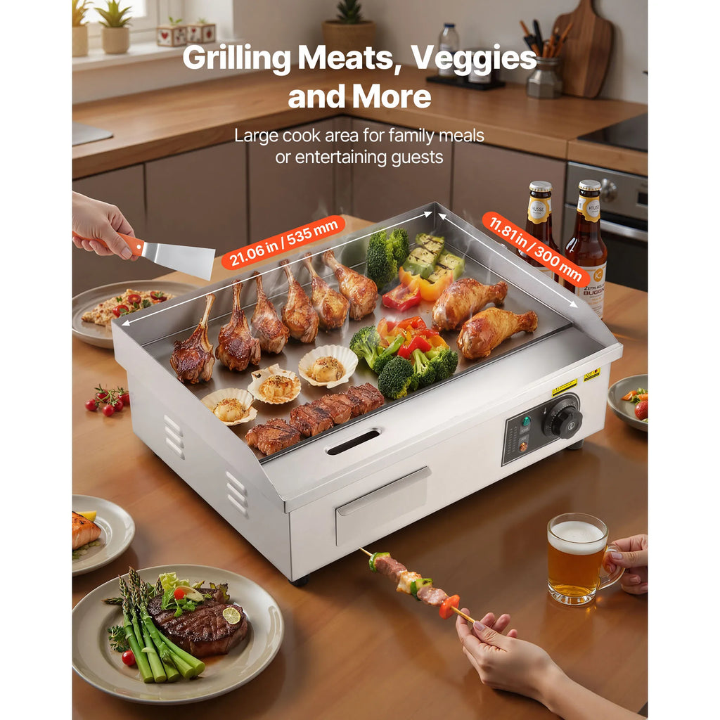 Commercial Electric Griddle, Adjustable Temp Control
