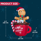6 FT Christmas Inflatable Cocoa Mug Outdoor Blow Up Yard Decorations