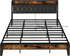 Twin/TwinXL/Full/Queen/King/CaliforniaKing Bed Frames, Storage Headboard with Outlets,