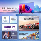 32-Inch HD 720p Smart TV with Roku, Alexa & Google Assistant - Dolby Audio, Slim Bezel Design