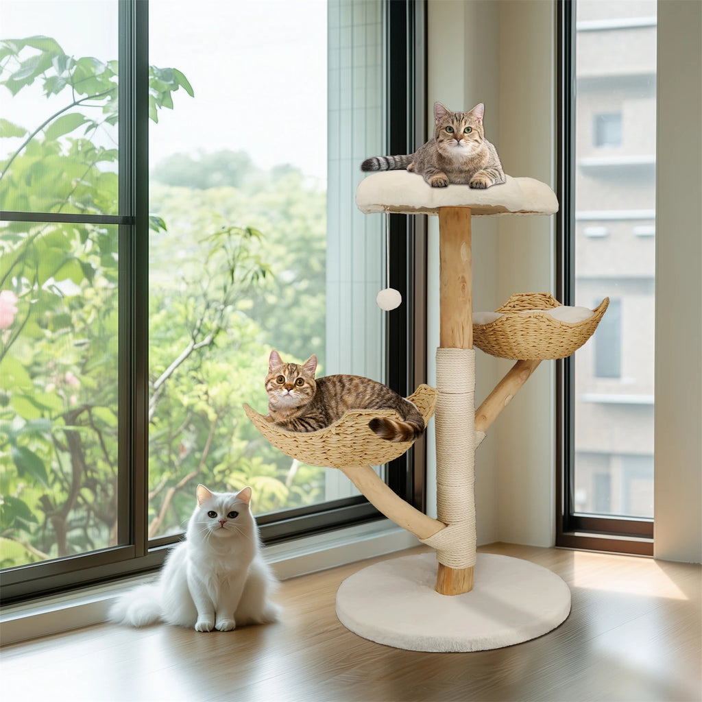 Modern Cat Tree Activity Tower with Plush Cushion