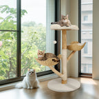 Modern Cat Tree Activity Tower with Plush Cushion