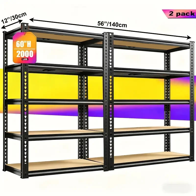 60/72 Inch two-piece set Heavy-duty Metal Storage Rack