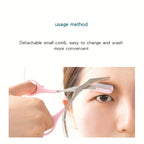 Stainless Steel Eyebrow Trimming Scissors With Comb,