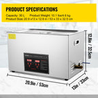 2L 3L 6L 10L 22L 30L Ultrasonic Cleaner Stainless Steel