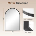26"x38" Arched Metal Framed Mirror