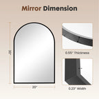 26"x38" Arched Metal Framed Mirror