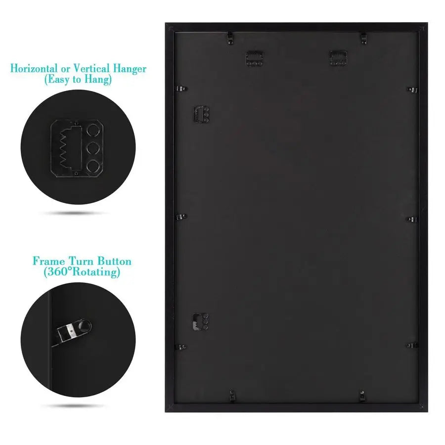 High Definition Glass Wide Molding Preinstalled Wall Mounting Hardware Black, 1 P