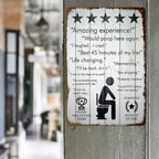 1PC Tin Sign 5-Star Bathroom