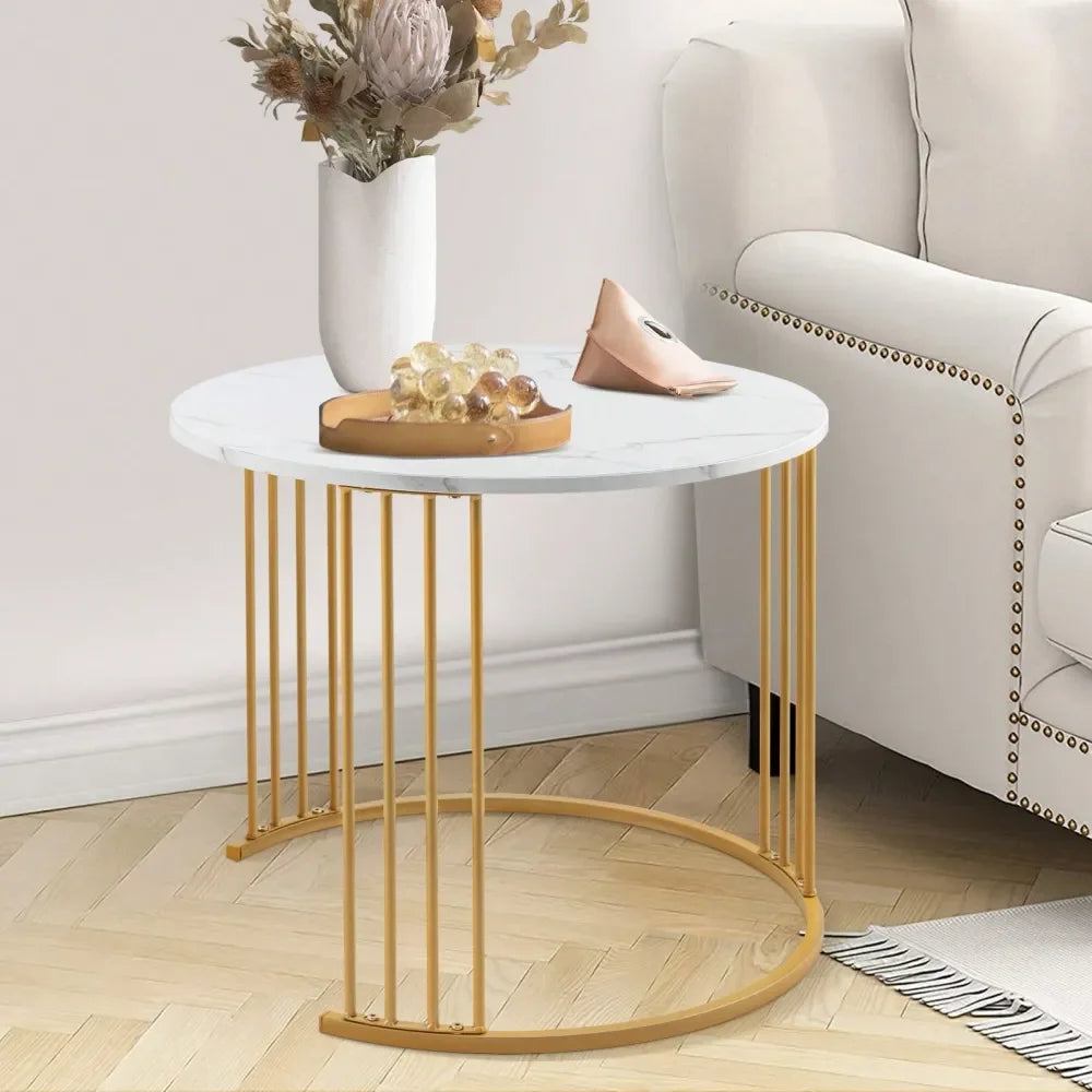 Coffee Table Set Of 2, Round Table, Morden