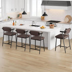 2PCS Counter Height Bar Stools Set with Back & Armrests,Upholsterd
