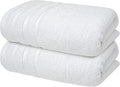 Luxury Cotton Bath Towels Set of 2, 27x54 Inches, Brilliant White - Soft and Absorbent for Ultimate Comfort
