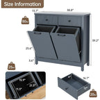 Dual-Section Laundry Hamper and 20-Gallon Waste Bin
