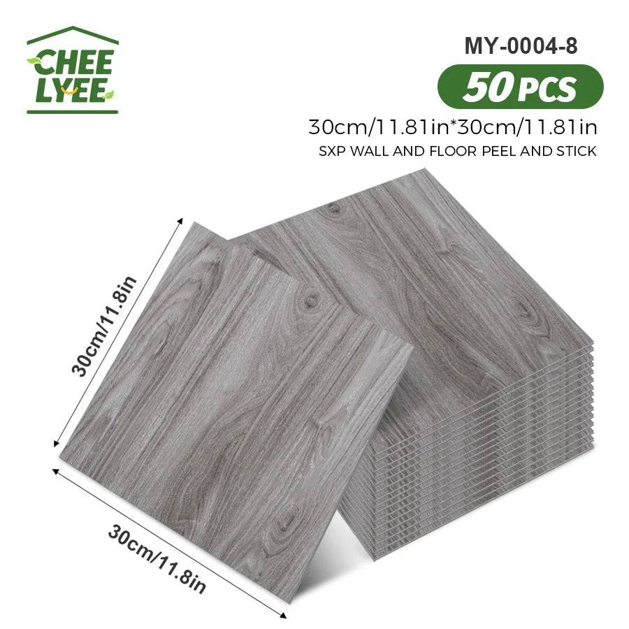 50pcs SXP Floor Sticker Peel and Stick 11.81x11.81in Self adhesive Wall Stickers Easy DIY 1.5mm thick Applies to any indoor