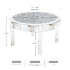 Mirrored Coffee Table with Crystal Inlay