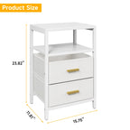 Modern Nightstand with 2 Fabric Drawers