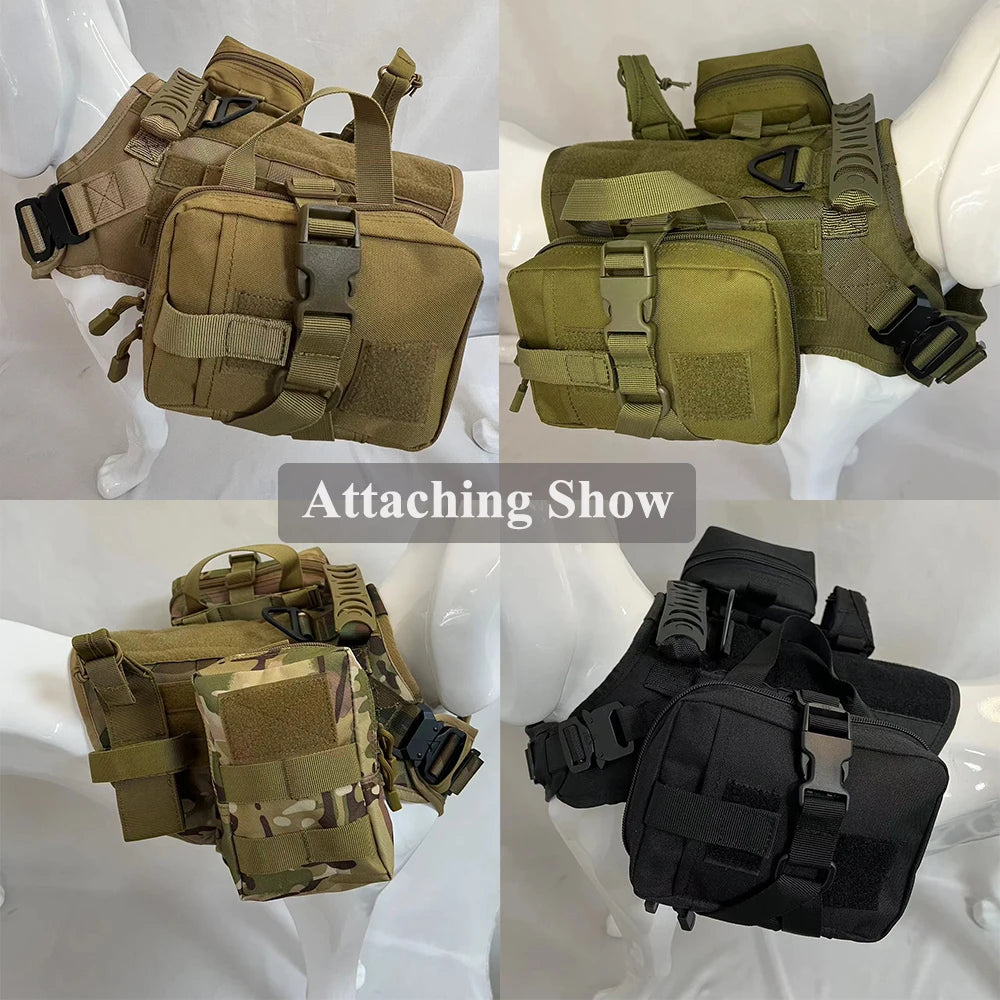 Set Molle Pouches Belt Attaching on Harness