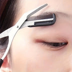 Stainless Steel Eyebrow Trimming Scissors With Comb,
