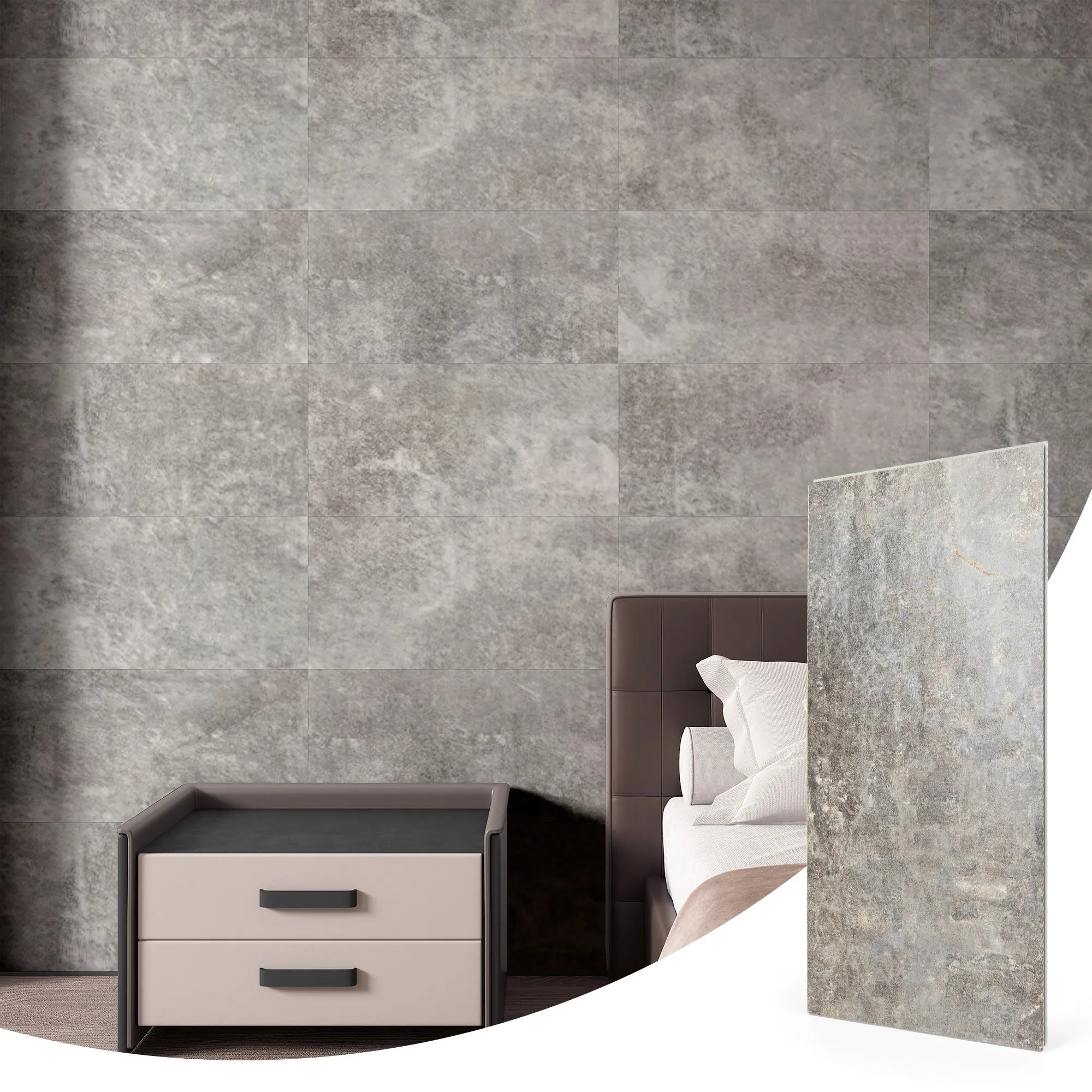 10pcs Box Marble Pattern Snap-Together Wall Tiles-Easy Install Luxury Design, Gray/White Modern Wall Panels, 24"x12