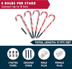 Set of 12 Candy Cane Pathway Marker Lights