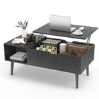 Lift Top Coffee Tables For Living Room 39.37"x19.7" Desk Tea Wood Dining Tables Adjustable Storage Shelf Easy Lift Or Lower