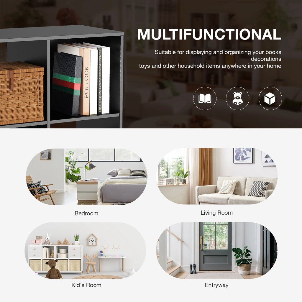 9 Cube Storage Organizer Wooden Shelf Bookcase