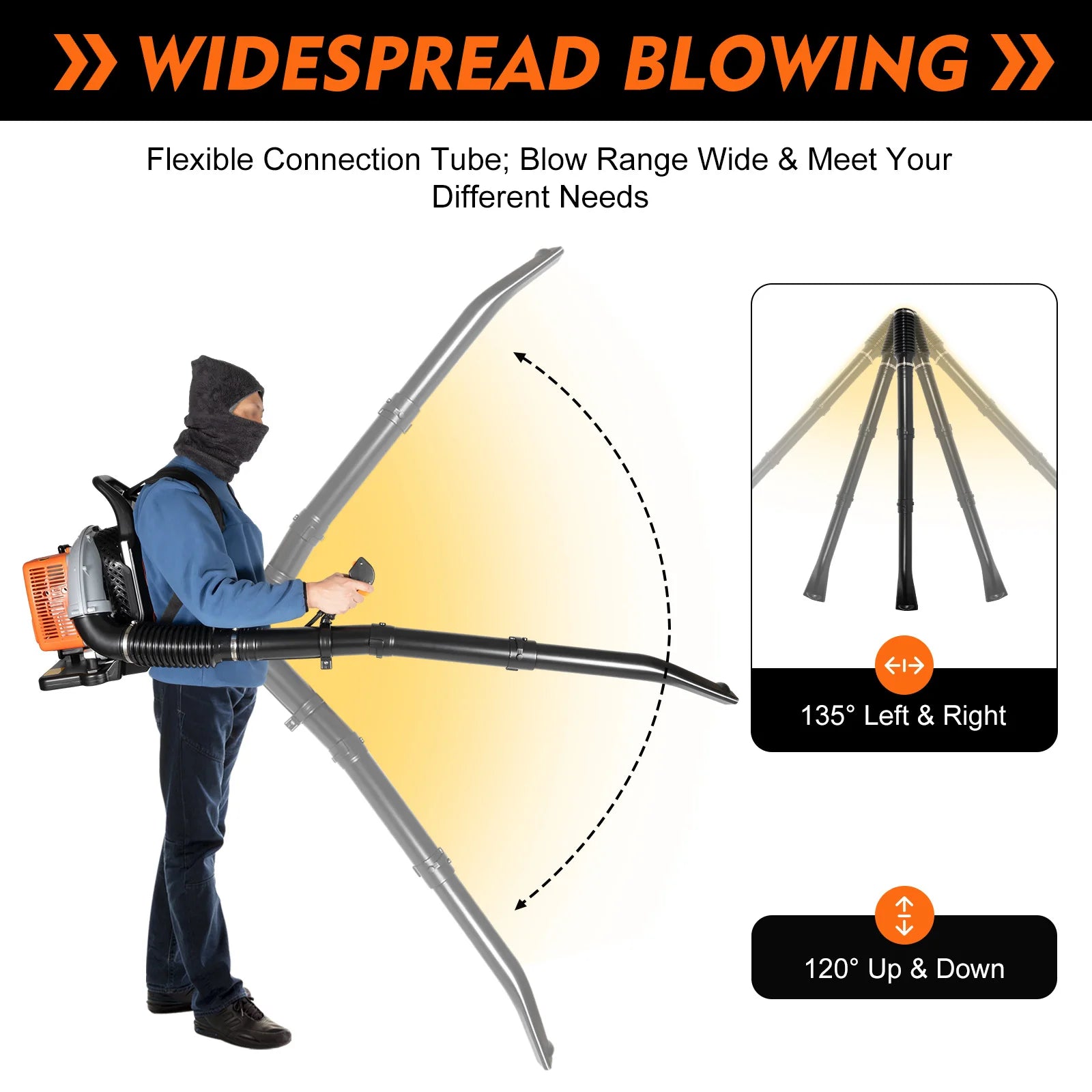 63CC Gas Leaf Blower Backpack High Power Yard Debris Clener