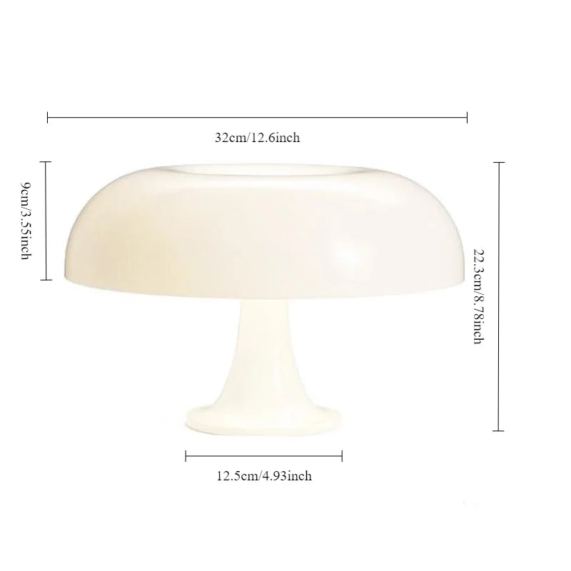 Mushroom Lamp | Cool Retro Living Room Decor (white)