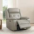 Genuine Leather Power Recliner Chair for Adults, Wall Hugger Recliner with Power Headrest
