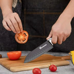 Black Knife Set 15 Pieces Kitchen Knife Set Dishwasher Safe German Stainless Steel