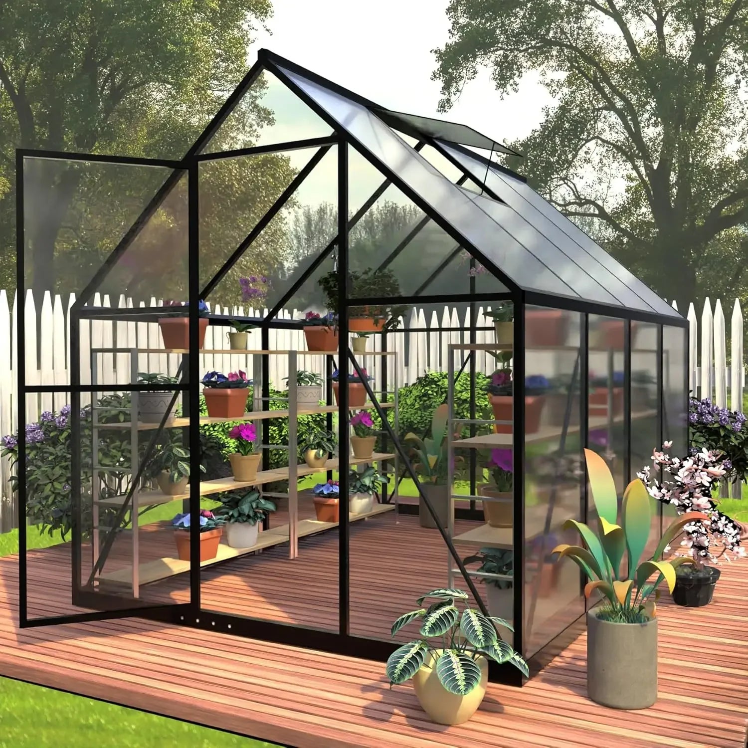 6 x 8 FT Polycarbonate Greenhouse,