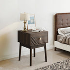 Medieval modern style walnut bed cabinet, two-piece set