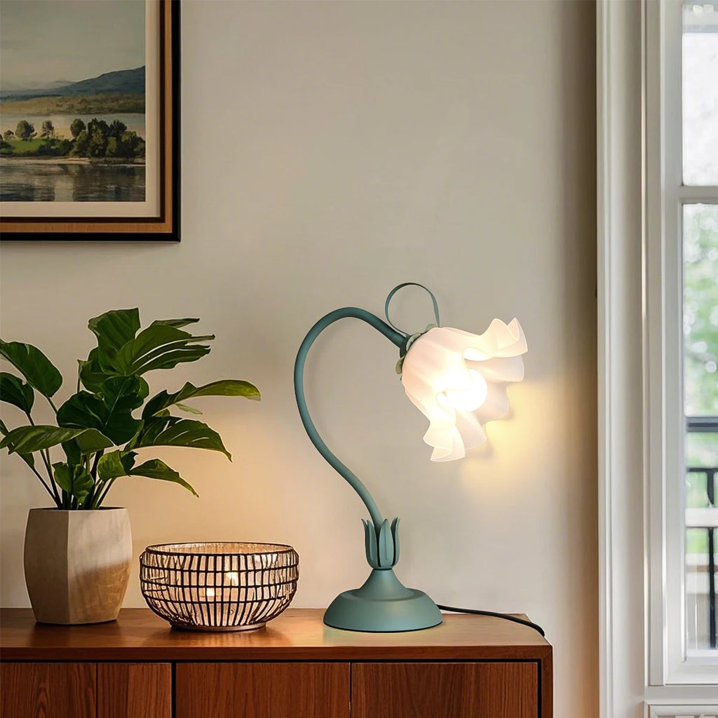 Vintage bedside flower lamp, adjustable direction lamp