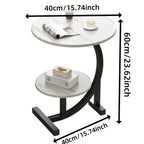Space-Saving Modern Round Coffee Table - 2-Tier, Easy Assembly, For Living Room/Bedroom/Office, Scandinavian Wood Finish