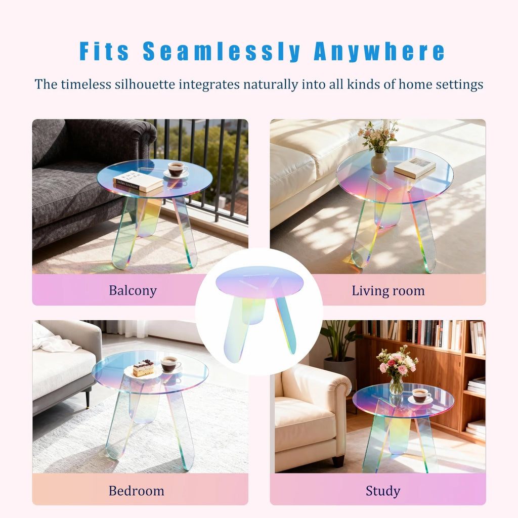 Round Iridescent Side Table