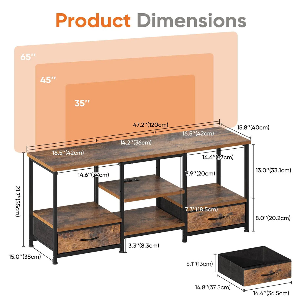 63IN Wooden Tv Stand For Up To 75 Inch TV Entertainment Center