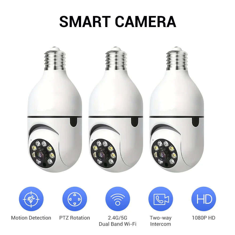 Light Bulb Security Cameras Outdoor Wireless WiFi Camera 5GHz, 360 Degree