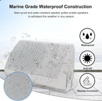 5.25'' 2PCS Indoor Outdoor Bluetooth Speakers Patio Waterproof Wired Wall Mount System 300 Watts Black