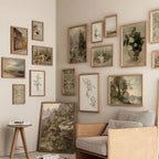 French Country Farmhouse Gallery Wall Frame Set Prints for Bedroom Bathroom, Rustic Landscape