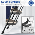 Folding Step Stool with Safe-Lock Design, 500 lbs Sturdy Steel Ladder