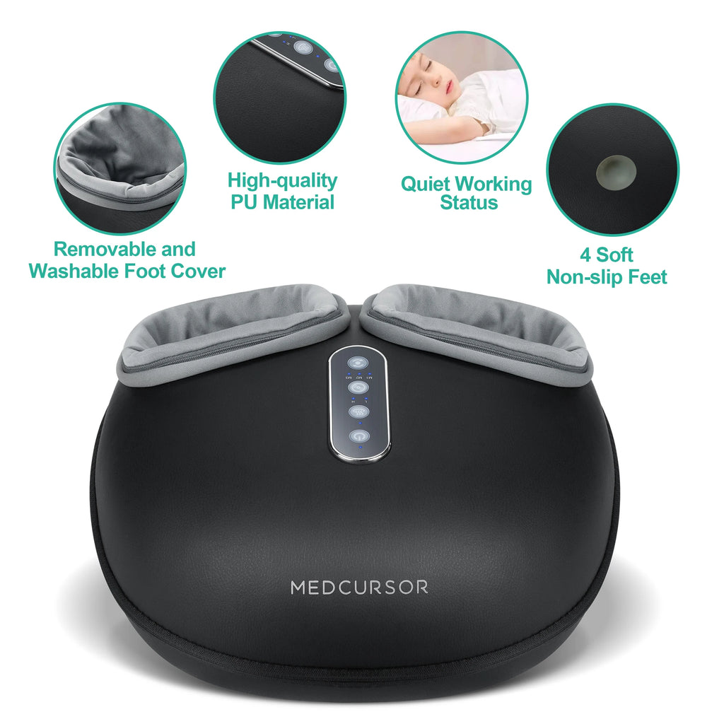 Foot Massager Machine with Heat Roller Muscle Relaxation Pain Relief Electric Fully Wrapped Foot Massage