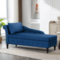 Velvet Chaise Lounge with Left Armrest & Storage Space